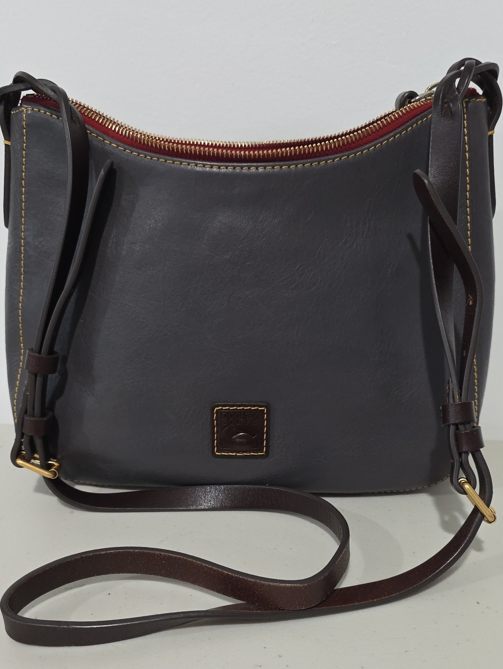 Dooney & Bourke Slate Gray Florentine Leather Tracy Crossbody 8M1821